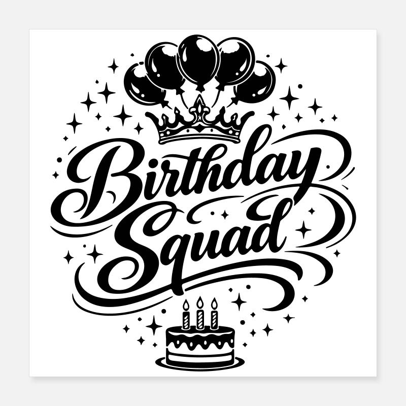Effectif d’anniversaire Poster 40 x 40 cm