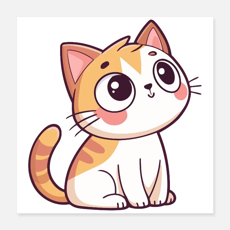 Neugieriges Kätzchen Poster 40x40 cm