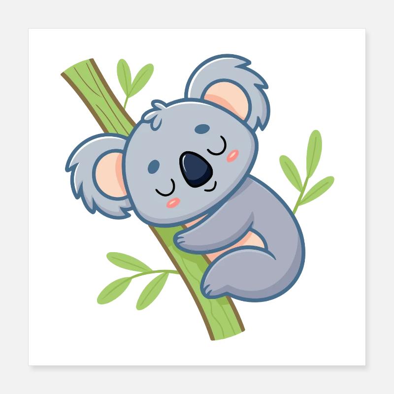 Weiche Ast-Schläfer-Koala Poster 40x40 cm
