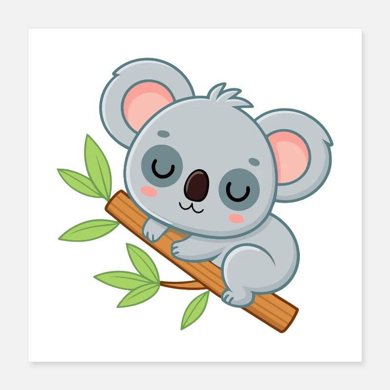 Bébé Koala sur une branche Poster 40 x 40 cm