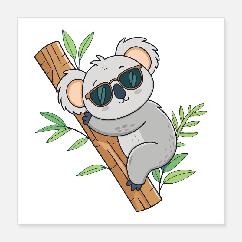 Koala Branche Soleil Poster 40 x 40 cm