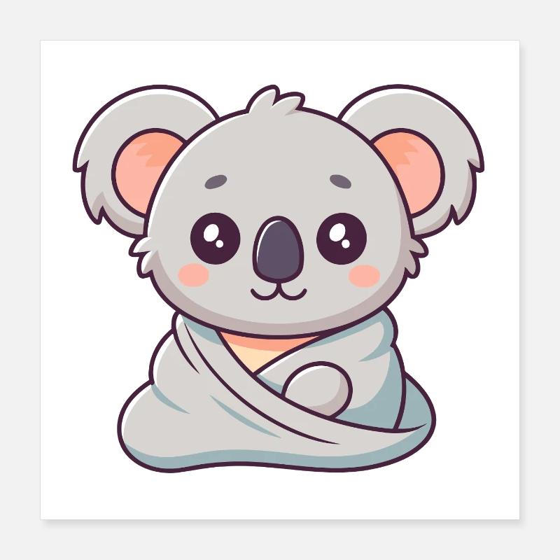 Cuddly Koala in Pastel Wrap Poster 16" x 16" (40x40 cm)