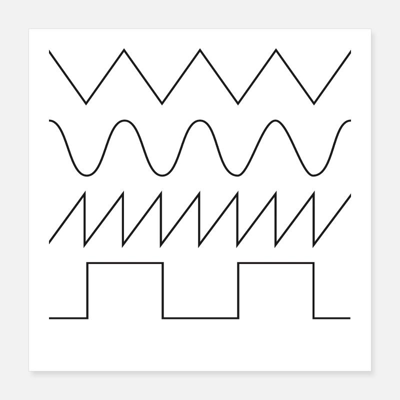 SYNTHESIZER WAVEFORM Poster 16" x 16" (40x40 cm)