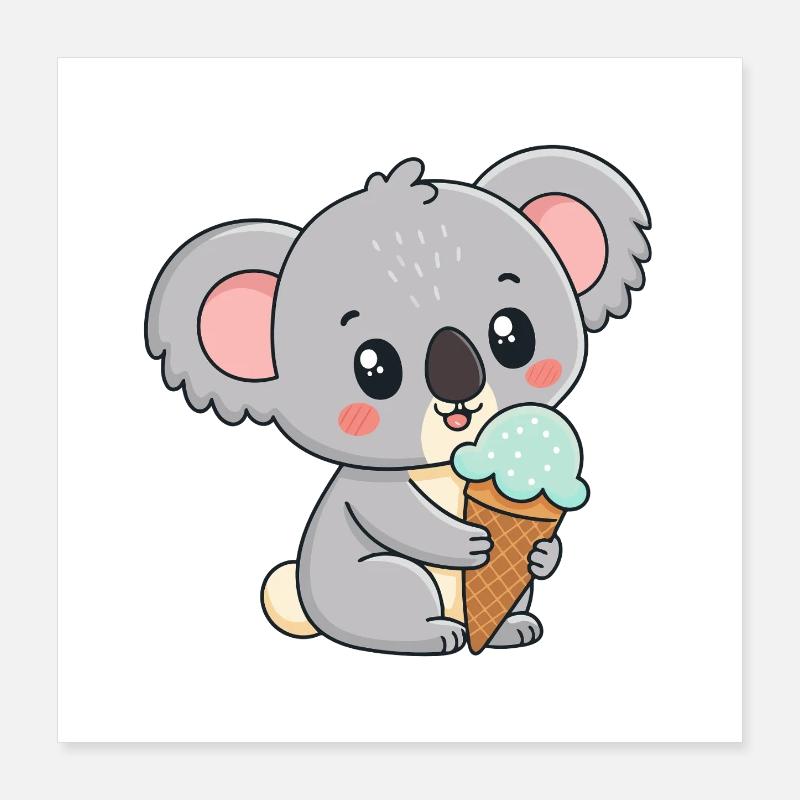 Gourmet-Koala-Eis Poster 40x40 cm