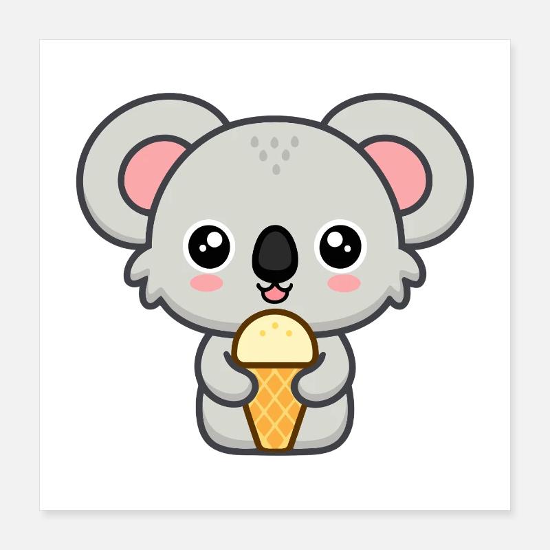 Gourmet-Koala-Eis Poster 40x40 cm