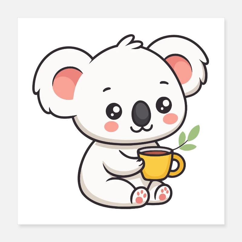 Koala Doux au Thé Poster 40 x 40 cm