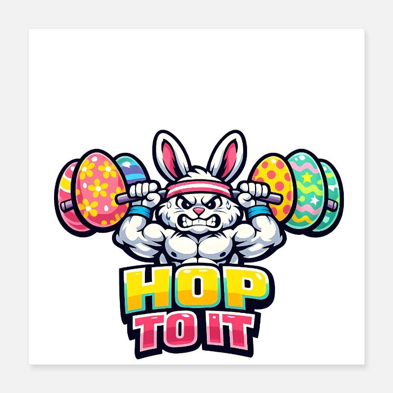 Muscles avec haltères Pumpernickel Easter Gym Poster 40 x 40 cm