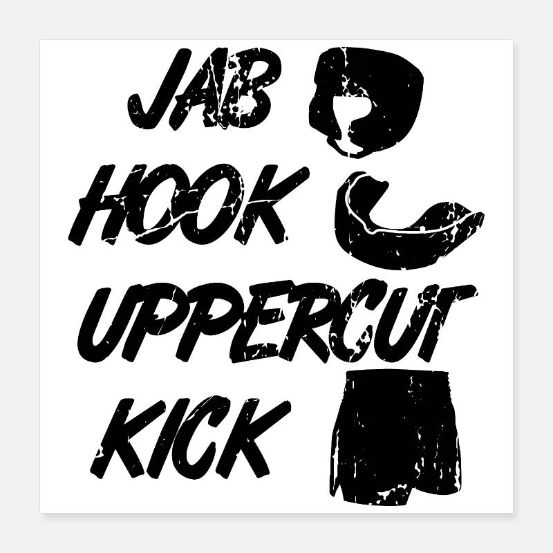 Techniques de kickboxeur Poster 40 x 40 cm
