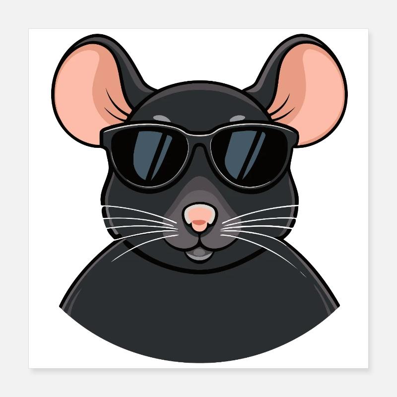 Mouse chic schwarze Brille Poster 40x40 cm