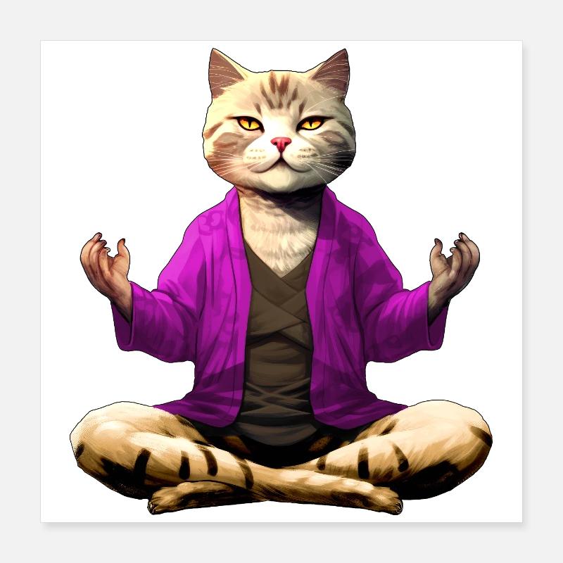 Katze Yogi Poster 40x40 cm