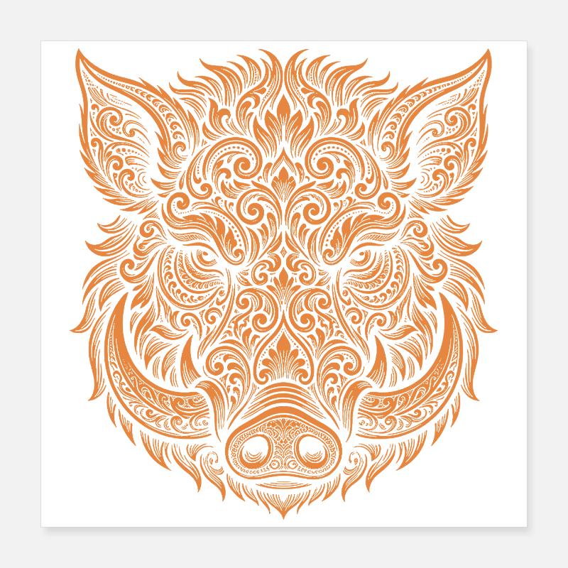 Wildschwein Poster 40x40 cm