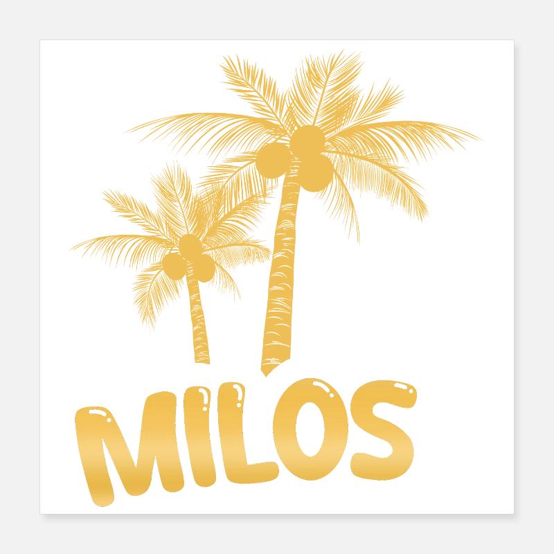 Feuille d’or à palmier tropical de Milos Poster 40 x 40 cm