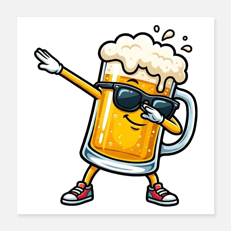 Dabbing Bierkrug Poster 40x40 cm