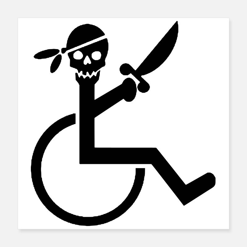 Wheelchair pirate # Poster 16" x 16" (40x40 cm)