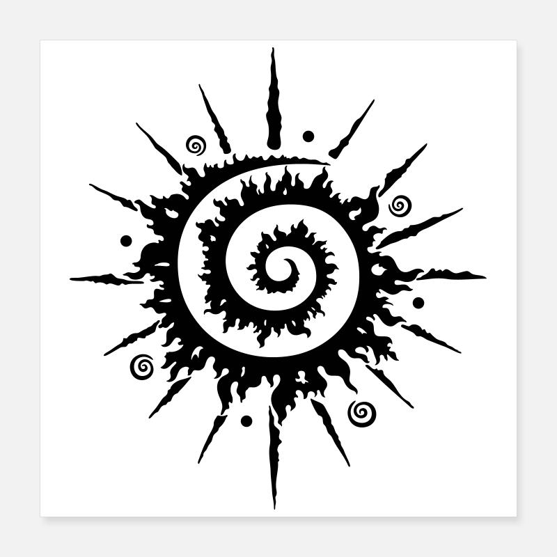 Midsummer sun, pinwheel Poster 16" x 16" (40x40 cm)