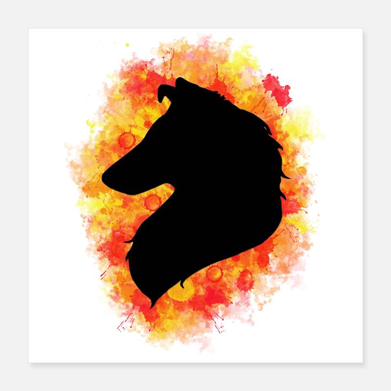 Colley silhouette cheveux longs Poster 40 x 40 cm