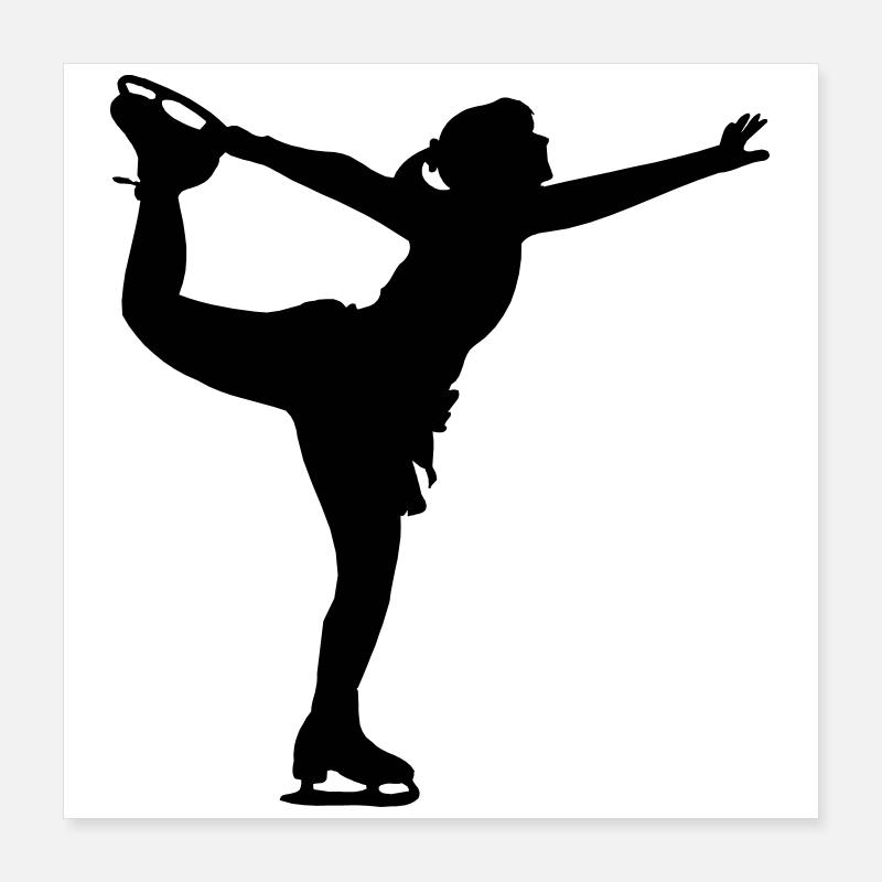 Eiskunstlauf Tanzende Mädchen oder Frauen Poster 40x40 cm