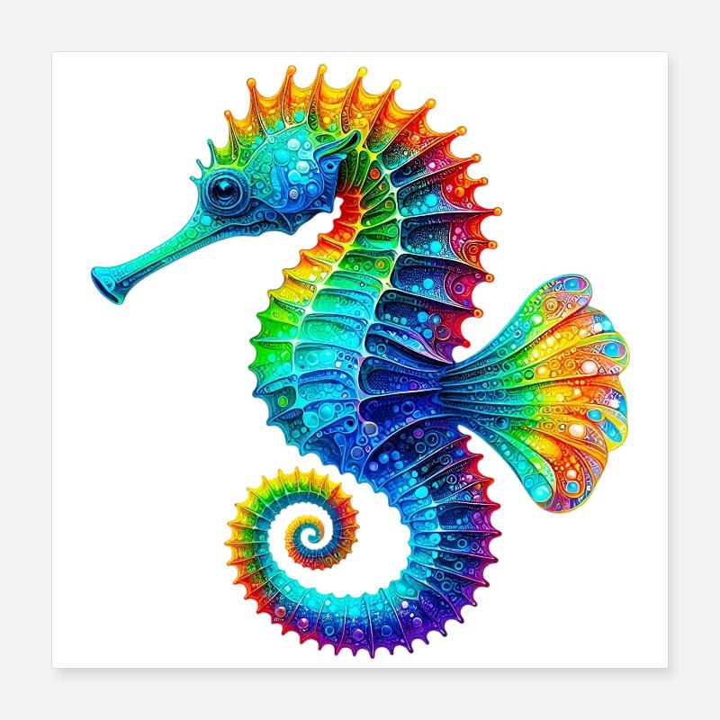 Seepferdchen Poster 40x40 cm