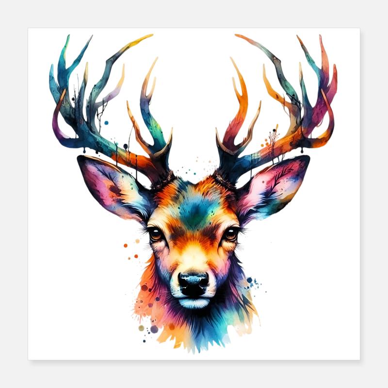 Hirsch Poster 40x40 cm