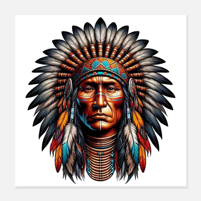 American Indian American Poster 16" x 16" (40x40 cm)