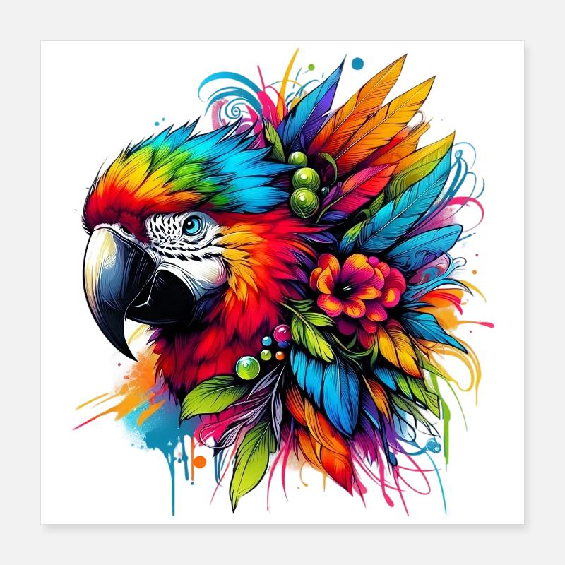 Papagei Poster 40x40 cm