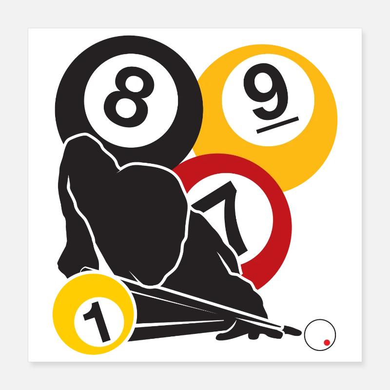 Billiards Focus Poster 16" x 16" (40x40 cm)