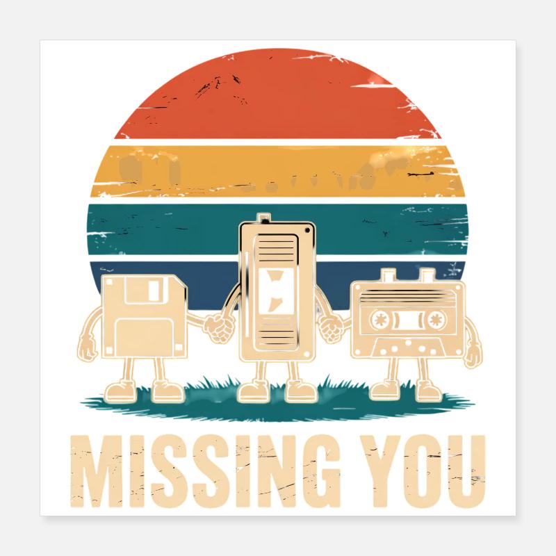 Kassette VHS Floppy Disc Diskette Retro Poster 40x40 cm