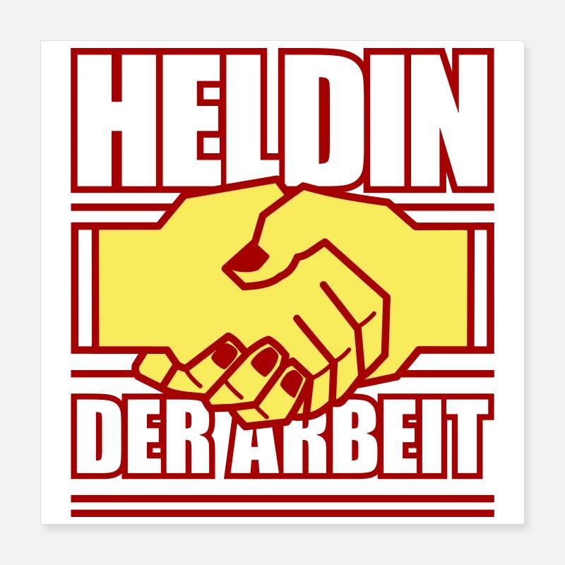 Heldin der Arbeit (Farben änderbar) Poster 40x40 cm