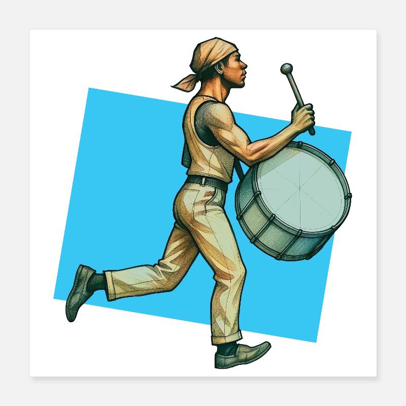 DRUMMER #1  - sound & vision Poster 40 x 40 cm