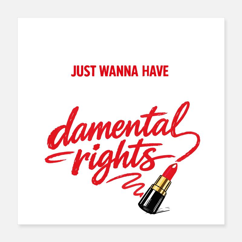 Fun-damental Rights – Starkes Frauen Statement Poster 40x40 cm