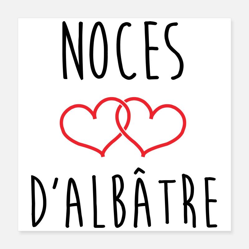 noces d'Albâtre 75 ans de mariage Poster 40 x 40 cm