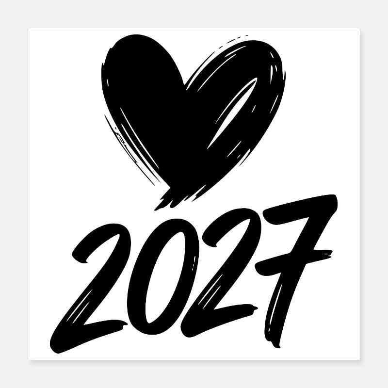 2027 Herz Poster 40x40 cm