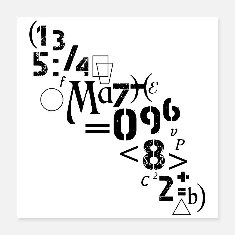 Math Mathematician Analyst Numbers Symbols Poster 16" x 16" (40x40 cm)