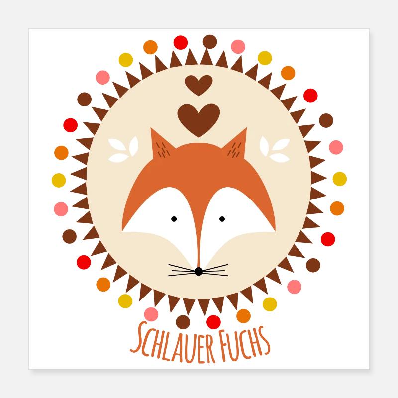 Smart Fox Poster 16" x 16" (40x40 cm)
