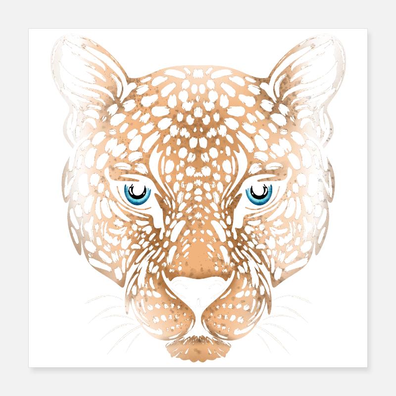 Leopard Cheetah Jaguar Poster 16" x 16" (40x40 cm)