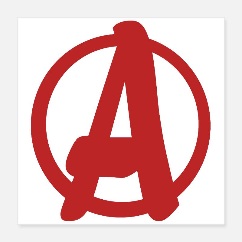 Cooles, einfaches A-Logo Poster 40x40 cm