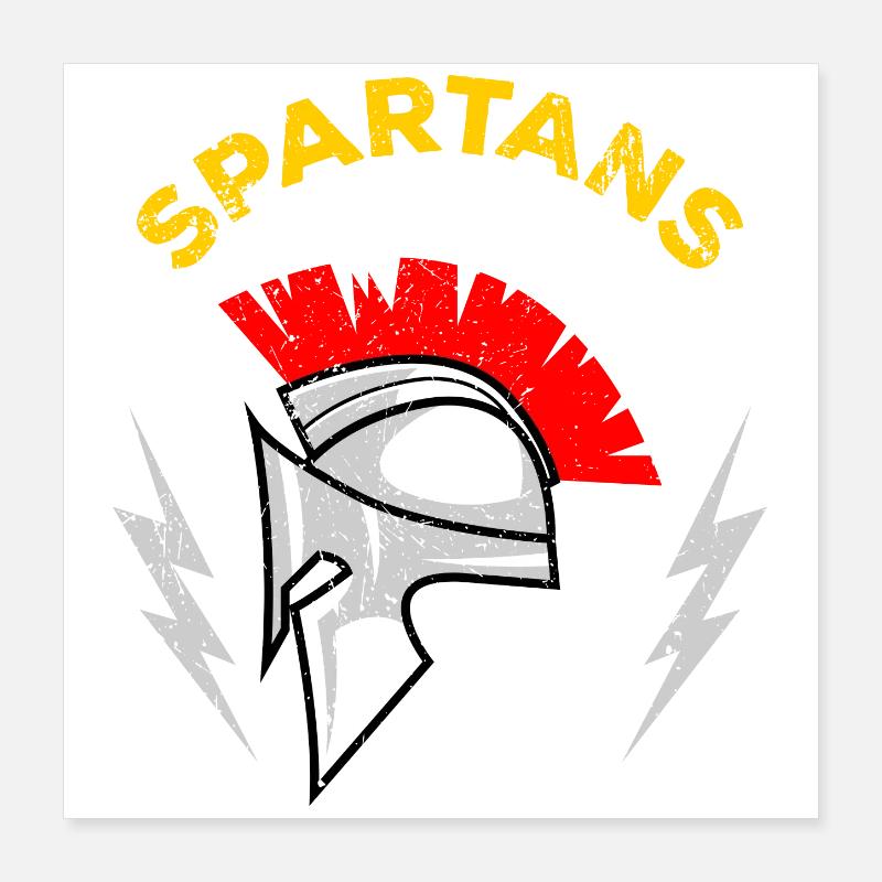Spartan Mohawk Helmet Poster 16" x 16" (40x40 cm)