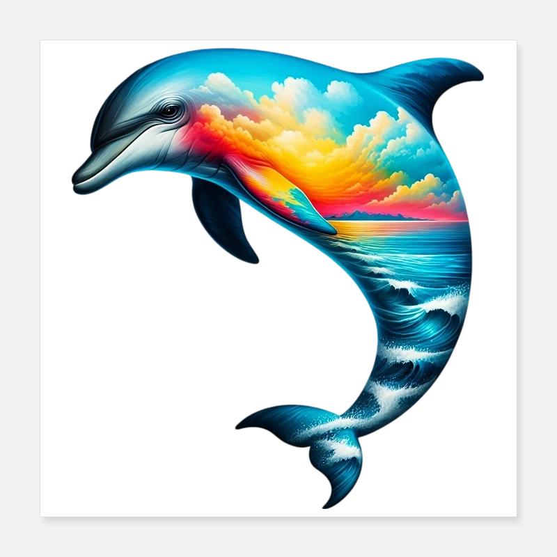 Delfin Poster 40x40 cm