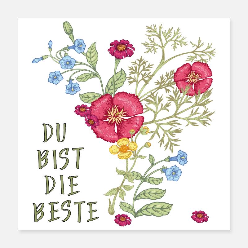 Du bist die Beste Poster 40x40 cm