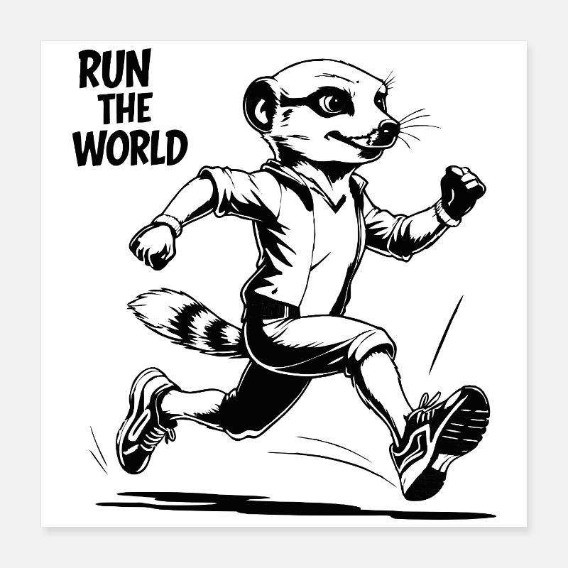 Erdmännchen, rennend Poster 40x40 cm