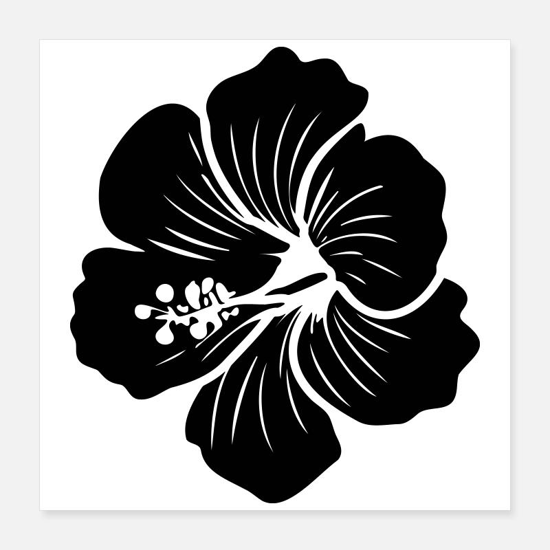 Fleur d’hibiscus – Icône de symbole (SVG) Pavillon Poster 40 x 40 cm