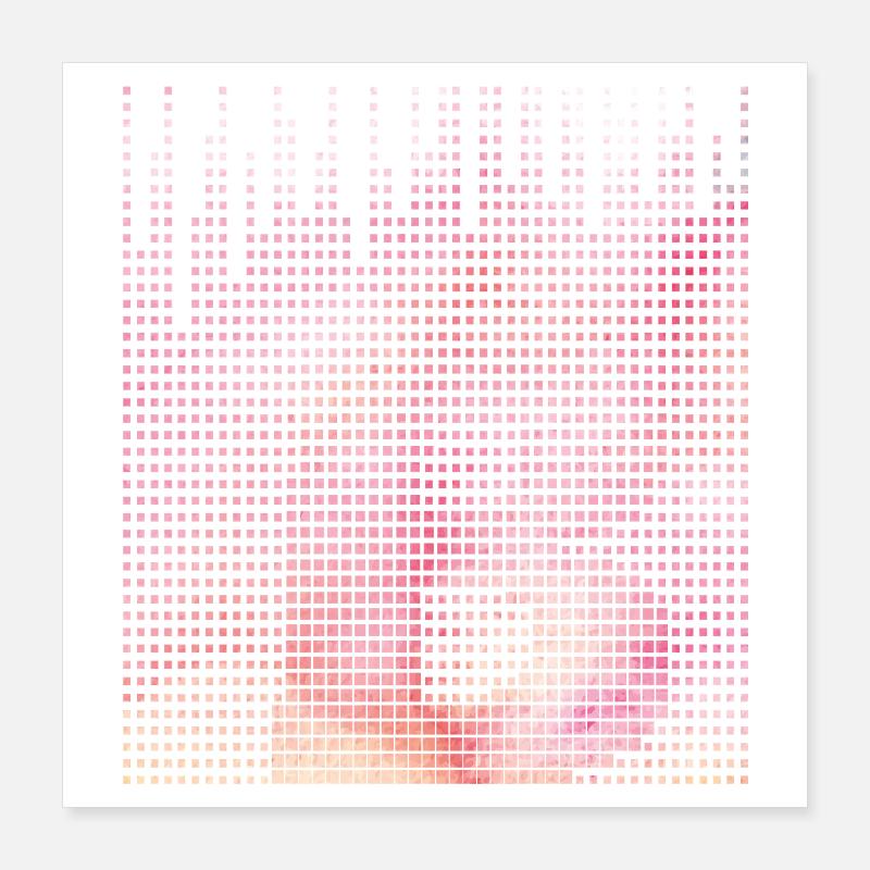 Abstrakte rosa Pixelkunst der Buchstabe B Poster 40x40 cm