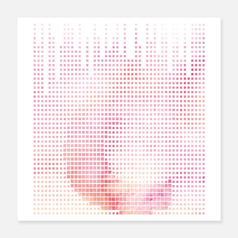 Blumenverlauf mit Schriftzug Poster 40x40 cm