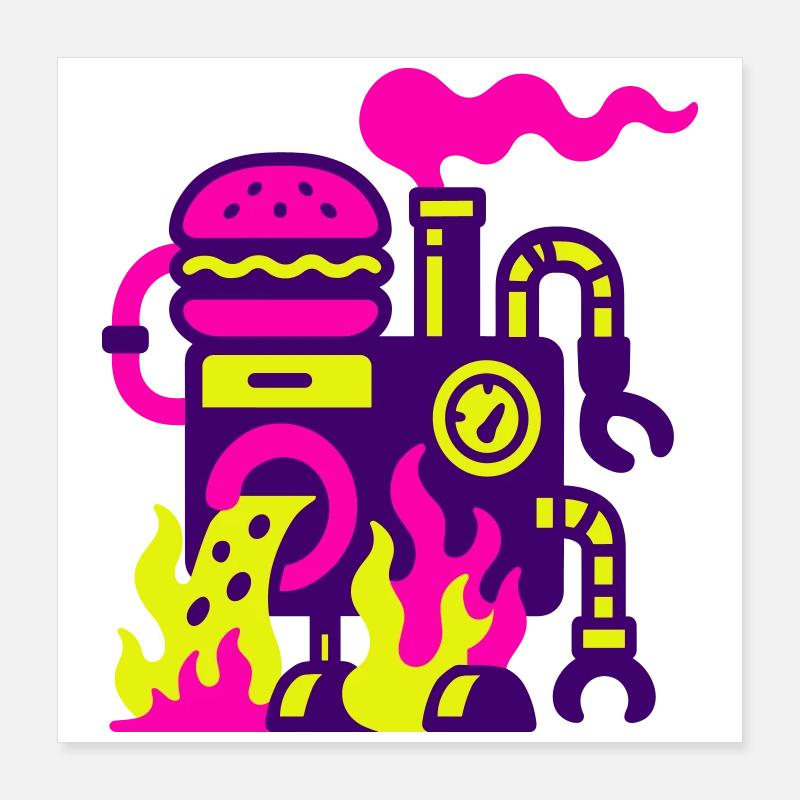 Burger Machine Poster 16" x 16" (40x40 cm)