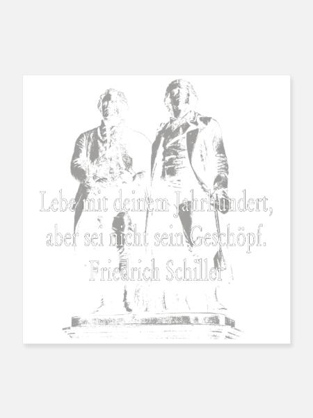 Friedrich Schiller Zitat - Poster 40x40 cm - Weiß