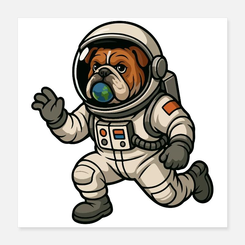 Astro Bulldog Explorer Poster 40 x 40 cm