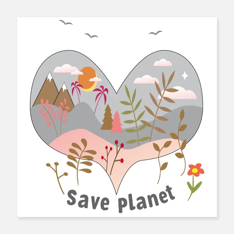 Sauver la planète Poster 40 x 40 cm