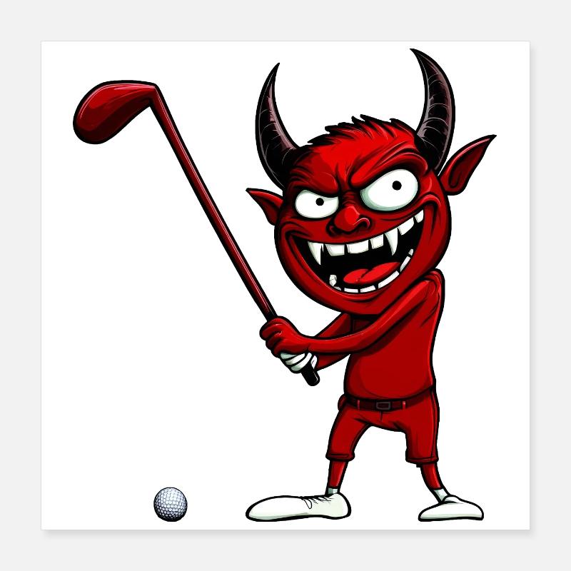 Golf Teufel Poster 40x40 cm
