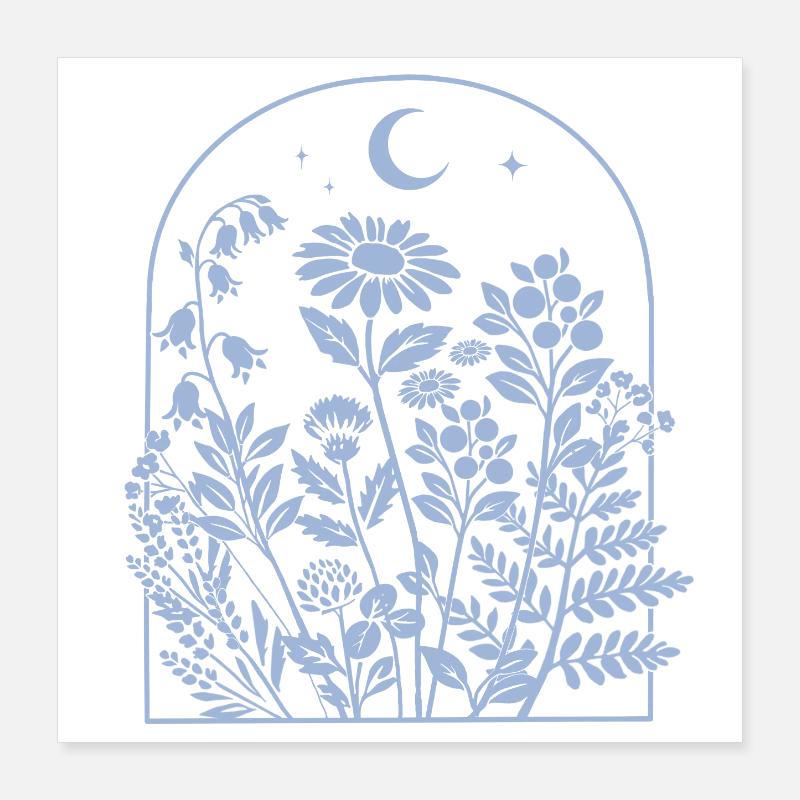 Jardin au clair de lune dans l’Arche Poster 40 x 40 cm