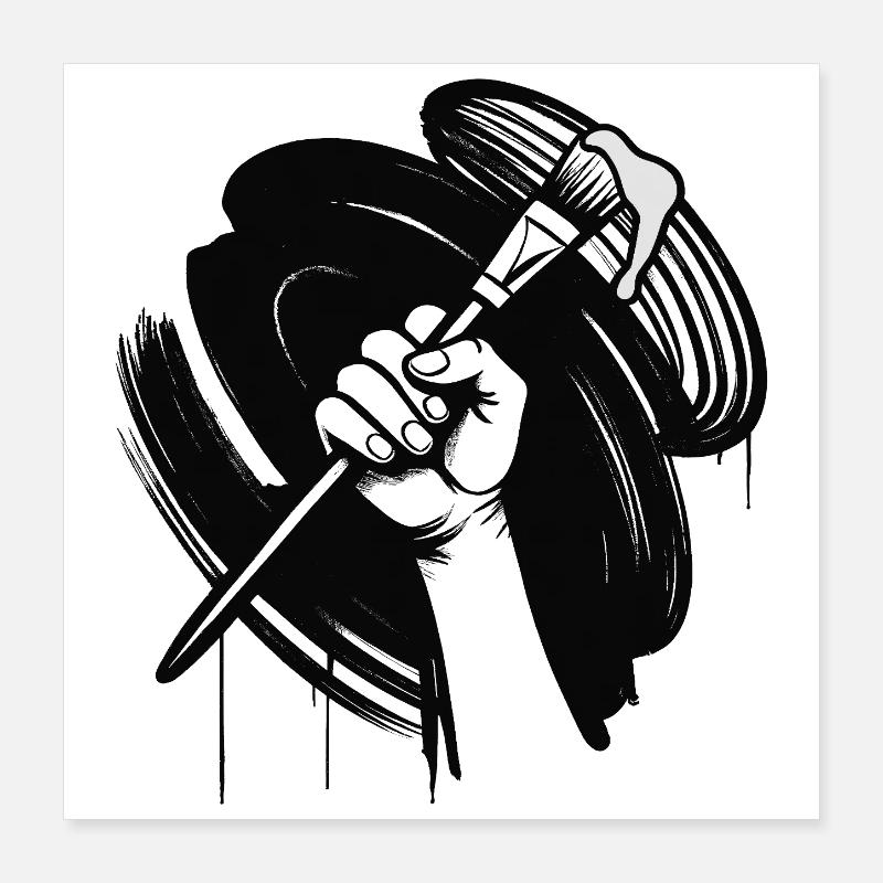 PAINT IT BLACK - black & white  Poster 40 x 40 cm